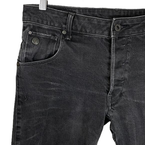 G-Star Raw Arc Zip Jeans Men’s 32x34 Black Slim Tapered‎ Distressed Denim - Picture 13 of 15